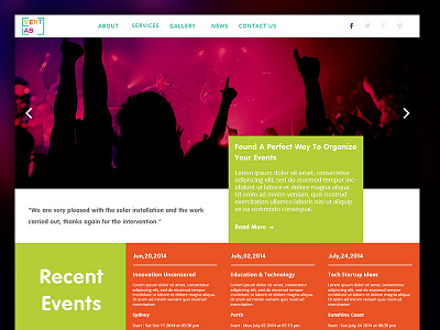 Eventlab Website Design Homepage design eventlab green oragne ui website
