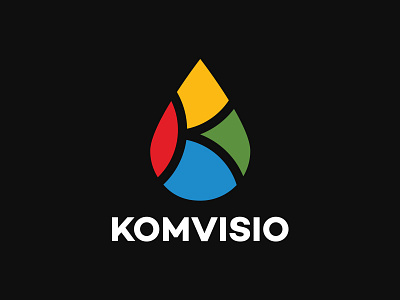 Komvisio Logo Design brandmark colorful design komvisio logo logomark