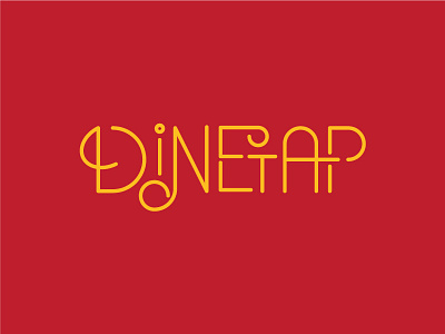 Dinetap Work On Logotype dinetap font logo logotype red yellow