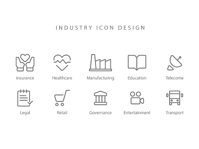 Industry Icon Design design icon industry line rounded