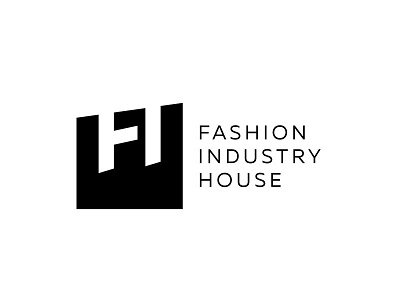 Fashion Industry House Logo Design black bw design fashion fih industry logo typography white