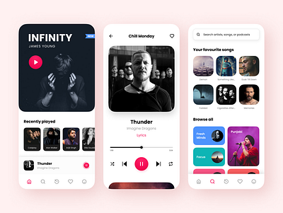 music app ui app card clean design minimal mobile music song spotify ui ux