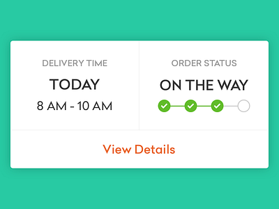 Live order widget app application card clean grofers minimal order status ui ux viusal widget