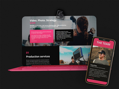 Photography & video production company website template design ui ux web design