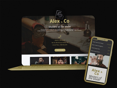 Barber shop website template design ui ux web design