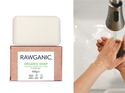 RAWGANIC Organic Soap packaging design ]graphic design biodegradable blabel design eco freelance designer organic packaging personal care skincare