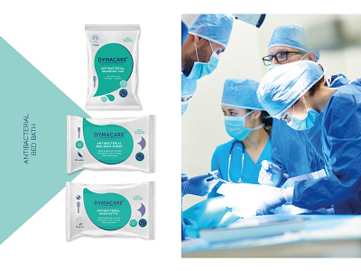 Dymacare rebrand - packaging redesign - Antibacterial Bed Bath