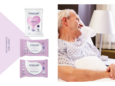 Dymacare rebrand - Incontinence care packaging redesign branding continence care elderly care graphic design healthcare incontinence care medical packaging packaging redesign personal care rebrand redesign wet wipes