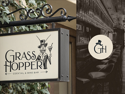 Logo design for a cocktail & wine bar Grasshopper