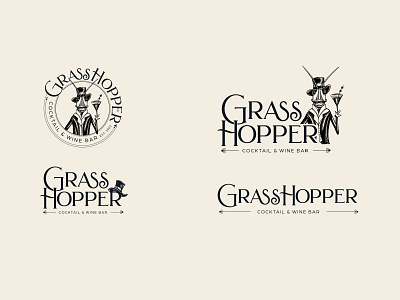 Logo design for cocktail and wine bar Grasshopper bar branding bar design bar logo brand identity branding cafe branding design graasshopper graphic design illustration logo old days old school restaurant branding restaurant design restaurant logo victorian victorian era vintage