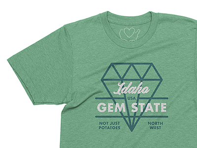 The Gem State 50 states 50 states apparel apparel gem gem state idaho potatoes state state tshirt tshirt type typography