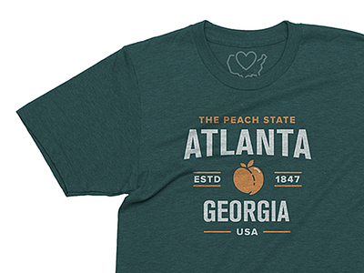 Atlanta - The Empire City of the South 50 states 50 states apparel apparel atlanta design georgia peach south southern state state tshirt