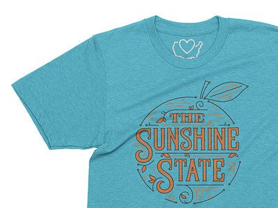 The Sunshine State 50 states 50 states apparel apparel design florida illustration orange south southern state state tshirt sunshine