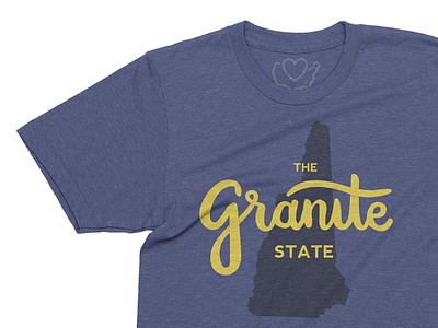 The Granite State 50statesapparel apparel granite new hampshire script state state tshirt tshirt type united states