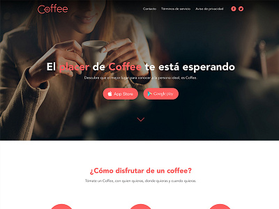 Coffee Landing page coffee dating design landing