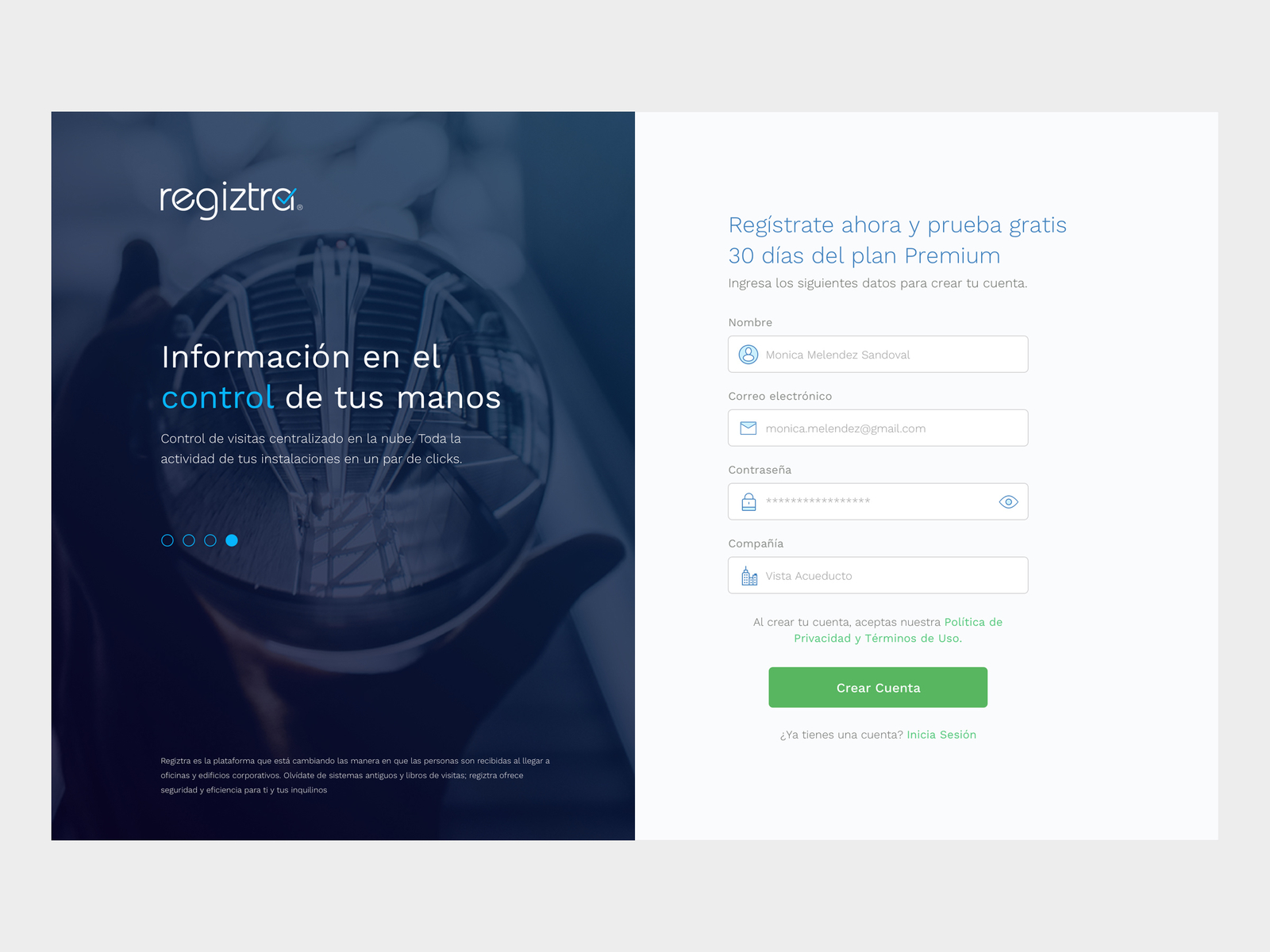 Regiztra SignUp (slider 04) by Claudio Innsmouth on Dribbble