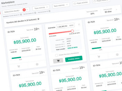 Marketplace filters design ui ux