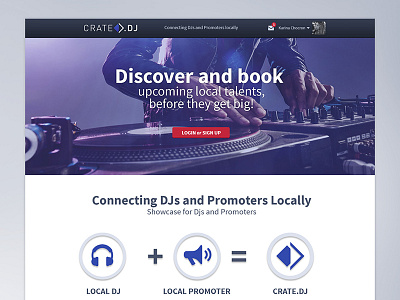 Crate.DJ web home screen