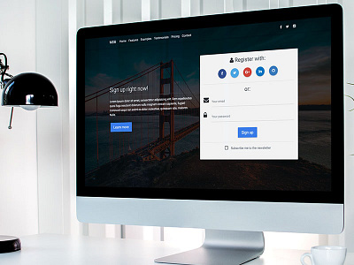 Landing Page Intros inspired by Material Design
