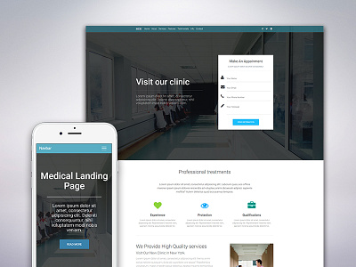 Medical Landing Page bootstrap clinic design material design medical spa template web design