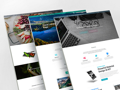 Triple shot on Material Design landing pages