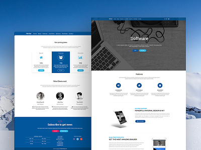 Software Landing Page Template bootstrap company landing page material design software