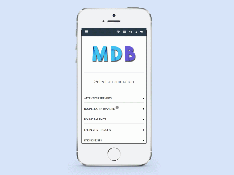 MDB Animations animations bootstrap material design responsive