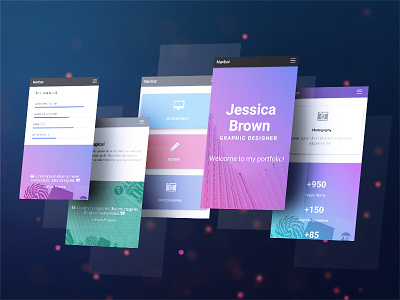 Designer template with cool gradients