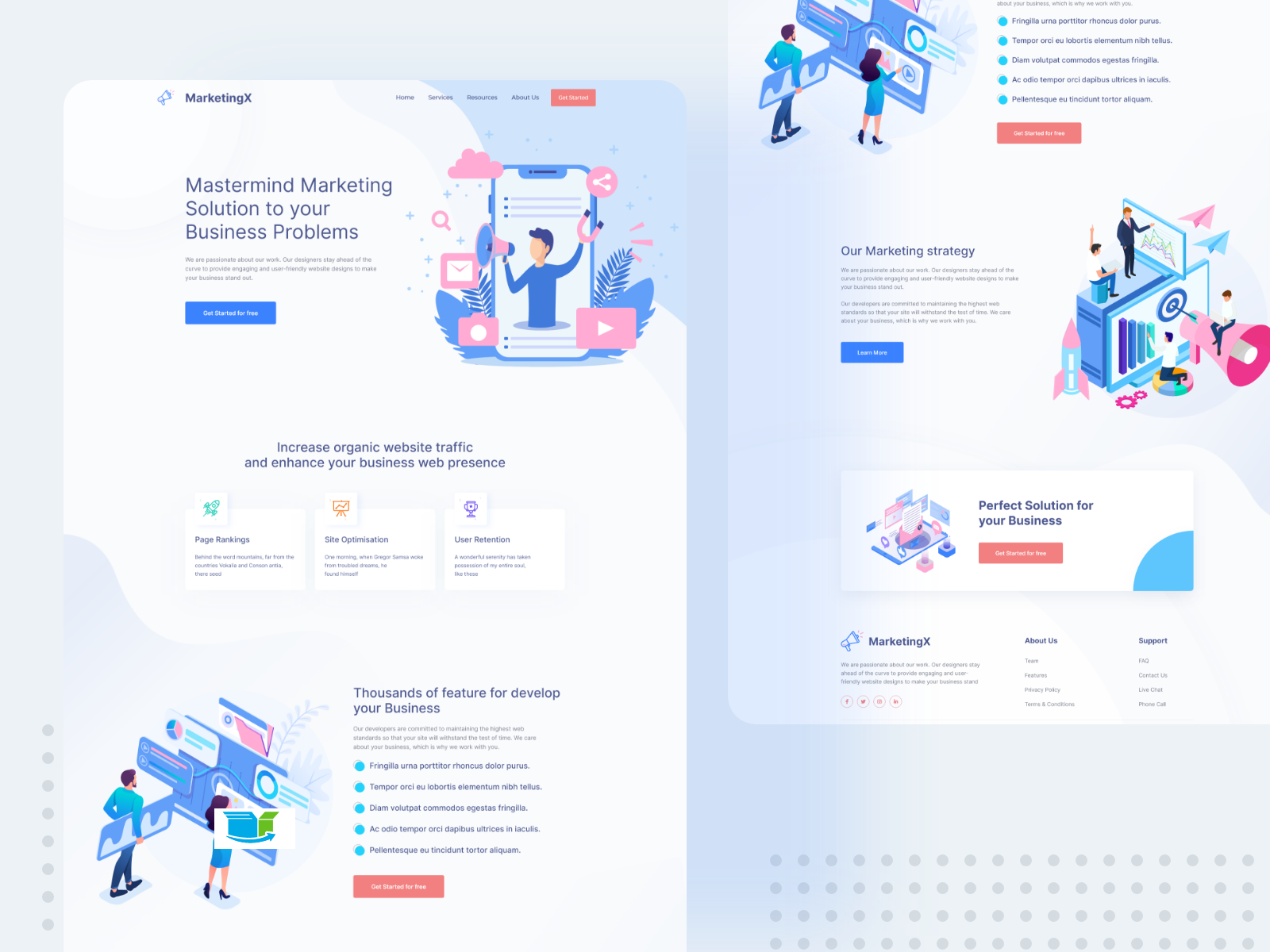 Marketing Agency Website - Marketing X by Shadakin Islam Sumon on Dribbble