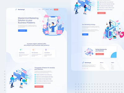 Marketing Agency Website - Marketing X best design clean design clean new trend clean ui corporate agency creative design design design landing page dribbble best shot icon vector illustration landing page modern pattern design popular popular design top design trending graphics ui minimal ui ux kit