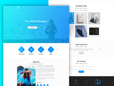 Jui One Page Portfolio Template art cultural designer mobile portfolio responsive ui ux website