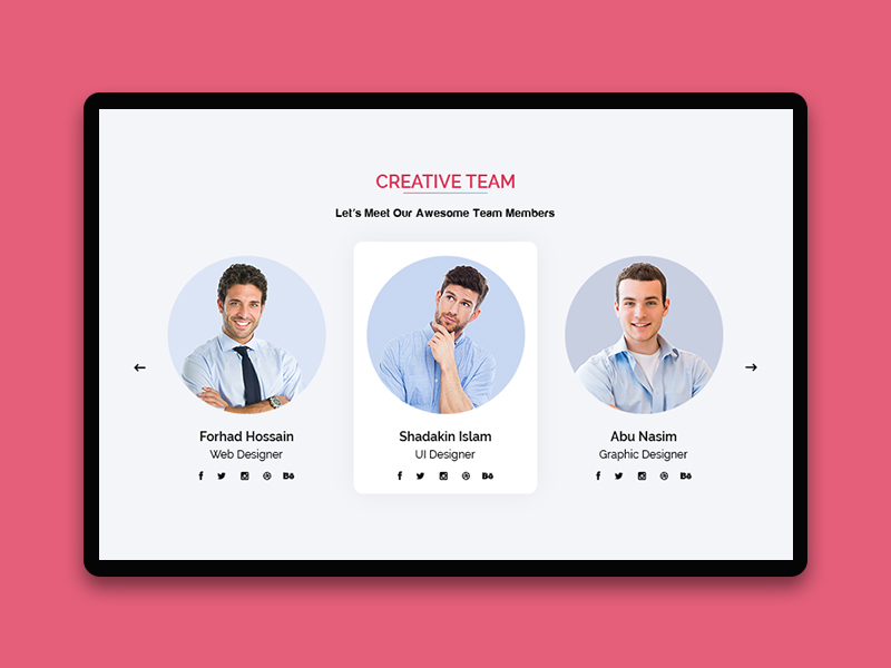 Creative Team Section By Shadakin Islam Sumon On Dribbble