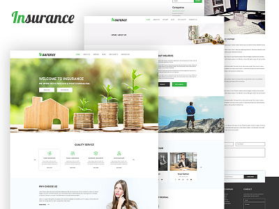 Insurance Agency UI Concept agency car home insurance landing life minimal page template website