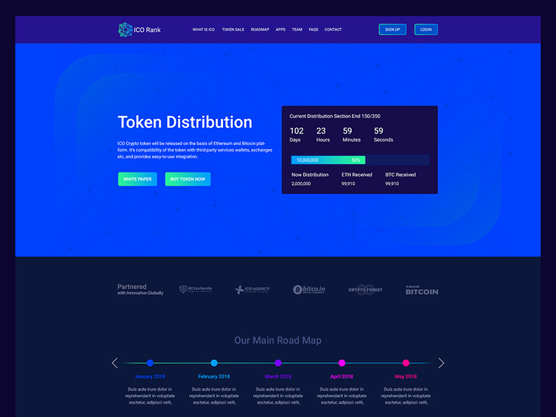 Bitcoin & Crypto currency Landing Page 02 web ui timer tech purple page landing isometric illustration dark crypto bitcoin