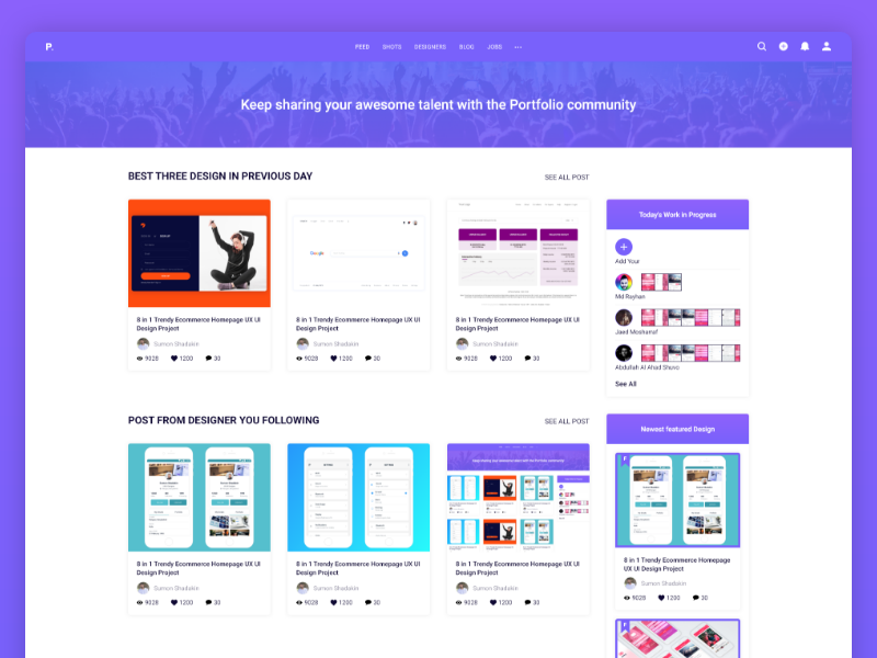 Portfolio Home Page Design by Shadakin Islam Sumon on Dribbble
