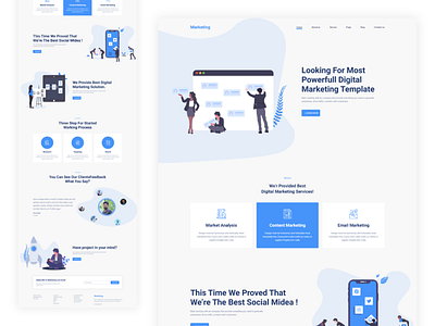 Marketing Agency agency design experience flat illustration interface landing minimal page ui ux web website