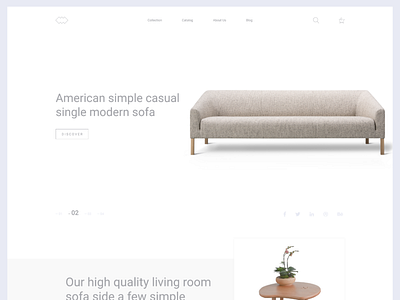 Sofa UI Landing Page Concept Freebie