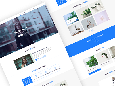 Photographer Portfolio Template agency app behance case creative design experience flat freebie xd illustration interface landing minimal page typography ui user ux web website