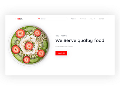 Food Zone Header Concept agency app behance case clean creative design experience flat illustration interface landing minimal page typography ui user ux web website