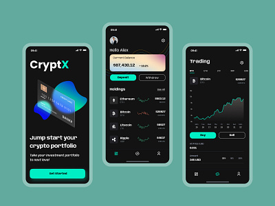 Cryptx - Crypto Trading & Exchange App UI app appui appuiux crypto cryptoappui cryptocurrencies cryptoexchangeappui design graphic design mobileapp mobileappdesign mobileappuidesign ui uiux userinterface uxdesign