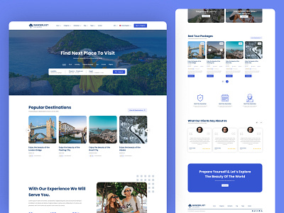 Wanderlust - Travel Web UI branding design graphic design landingpage desig landinpage travel travel landingpage design travelbooking website design travelwebsite ui uiux web design website design