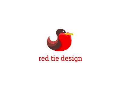 the red tie design bird fregata logo red