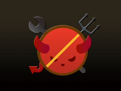 Android adbd app icon daemon devil pitchfork spanner