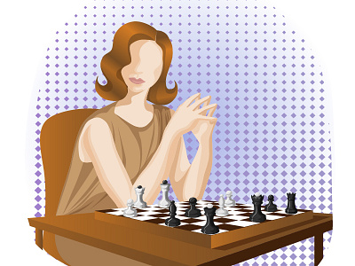 Inspired by Queens Gambit cartoon cartoon character chess chess player flat flat character graphic design illustration popular character vector vector illustration
