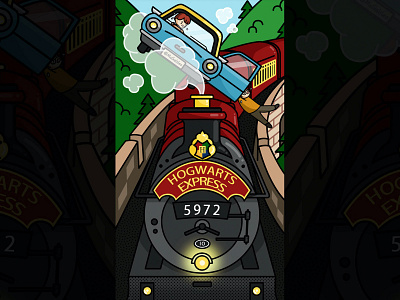 Hogwarts Express-Harry Potter fansart app branding design harrypotter hogwarts icon illustration logo typography ui ux vector