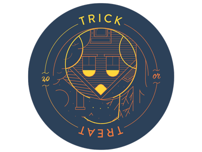 Trick-or-Treat! animation blackformat design halloween house playoff skull spooky sticker treat trick vector