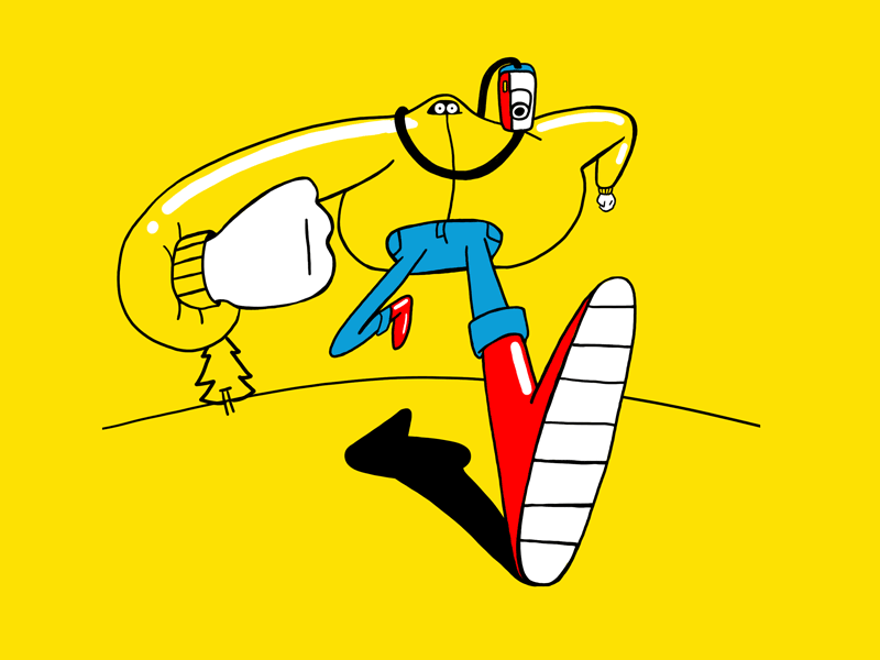 Run Gary Run! animation cel character colors design illustration motion runcycle ui ux yellow