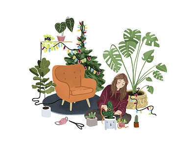 Plant Parent Christmas digital illustration illustration photoshop