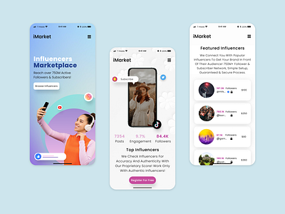 Influencers Marketplace App Design