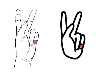 Orange Pinky designer icon identity kp logo orange peace sign language